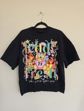 Teddy Fresh Graphic Sweatshirt "Since a Few Years Ago" Black, Size XS